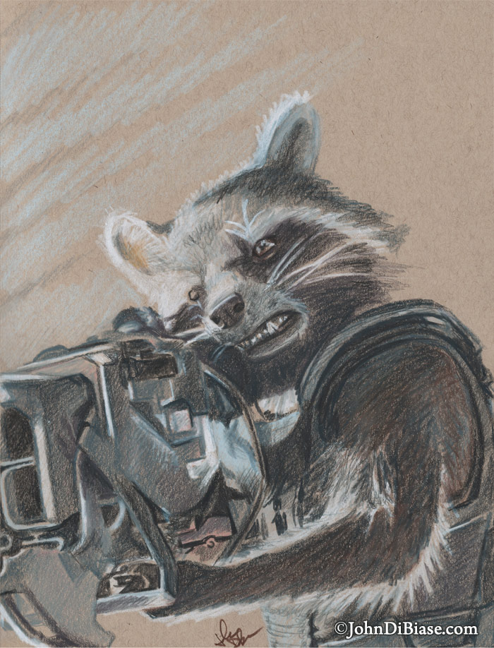 700x918 Colored Pencil Sketch Of Rocket From Guardians Of The Galaxy