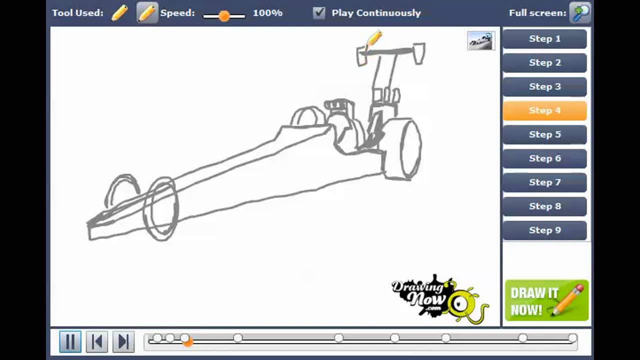 1280x720 How To Draw A Drag Race Car