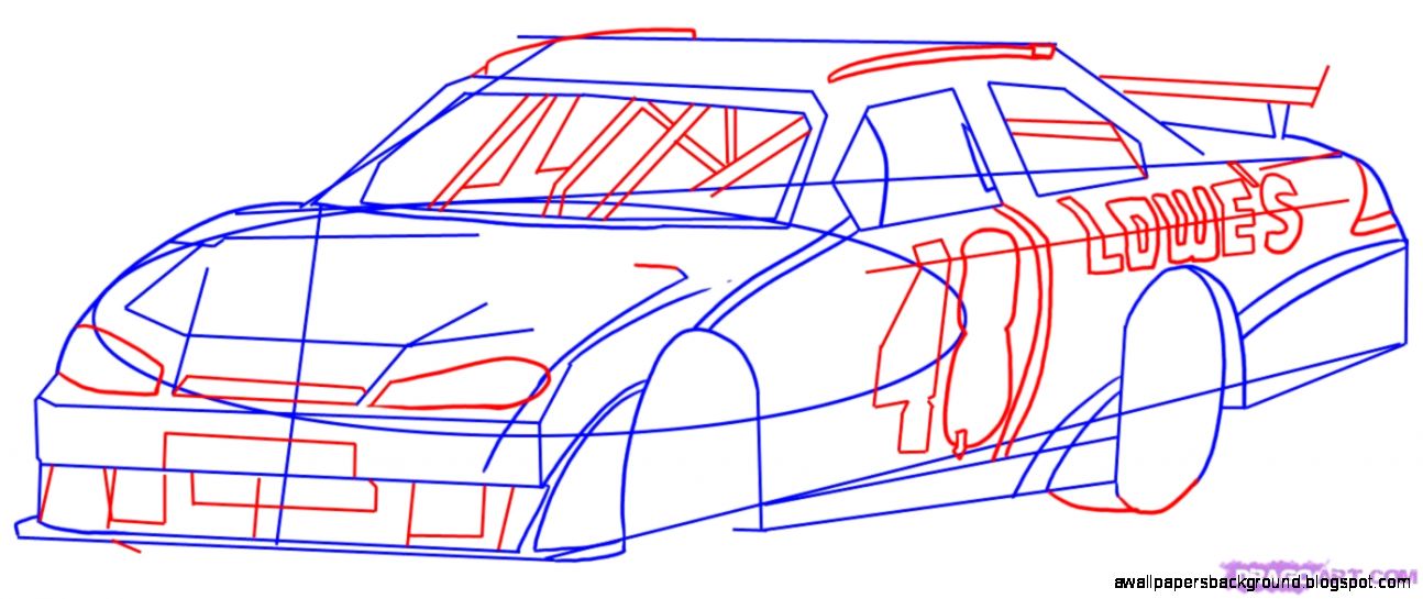 1294x545 Nascar Race Car Drawing Wallpapers Background