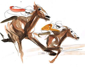 340x270 Horse Racing Drawing
