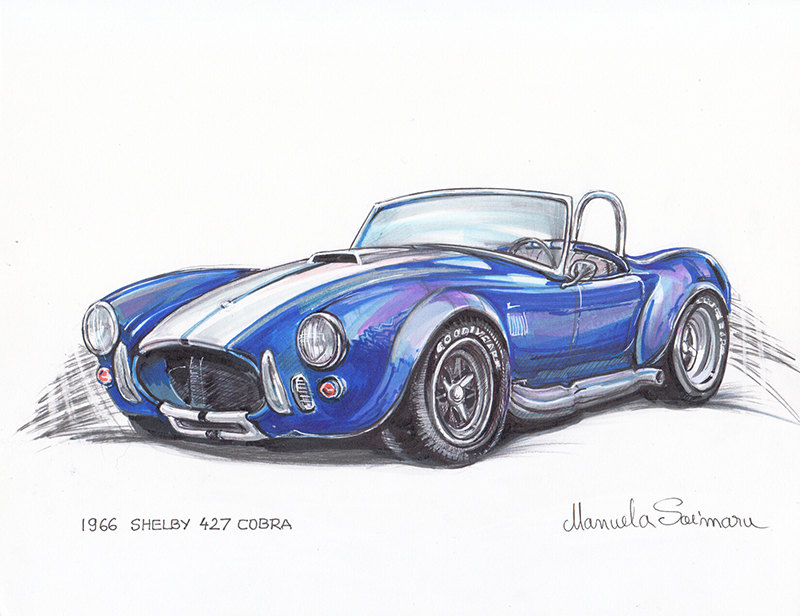 800x616 1966 Shelby Cobra Art Race Car Hot Rod Gift For Boyfriend
