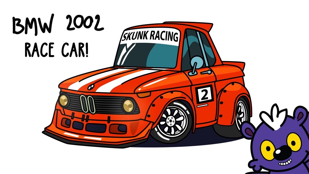 1280x720 How To Draw Bmw 2002 Tuned Race Car. Step By Step Cartoon Drawing