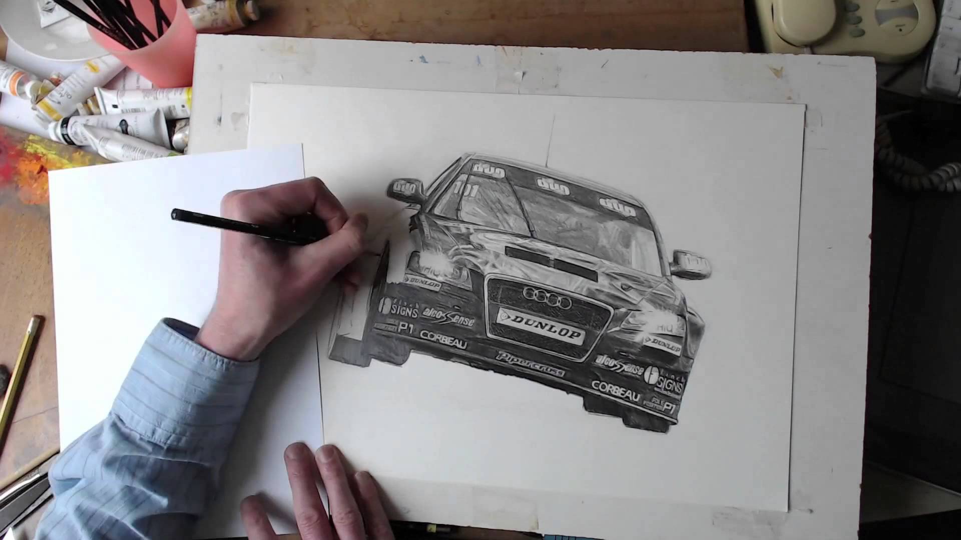 1920x1080 Speed Drawing A Racing Car Audi A4 2014 Btcc Rob Austin Exocet