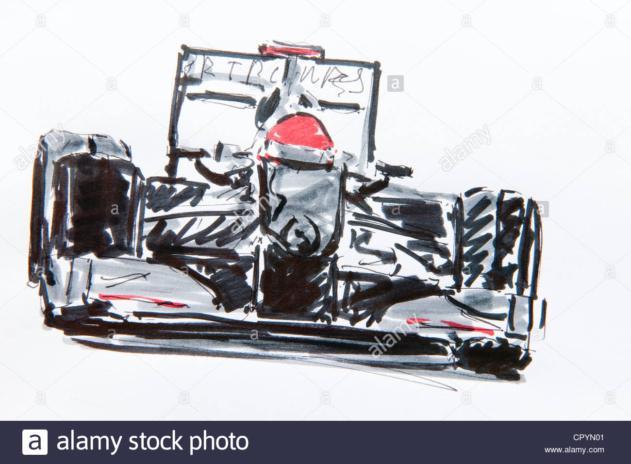 1300x956 Formula One Car, Racing, Drawing By Gerhard Kraus, Kriftel