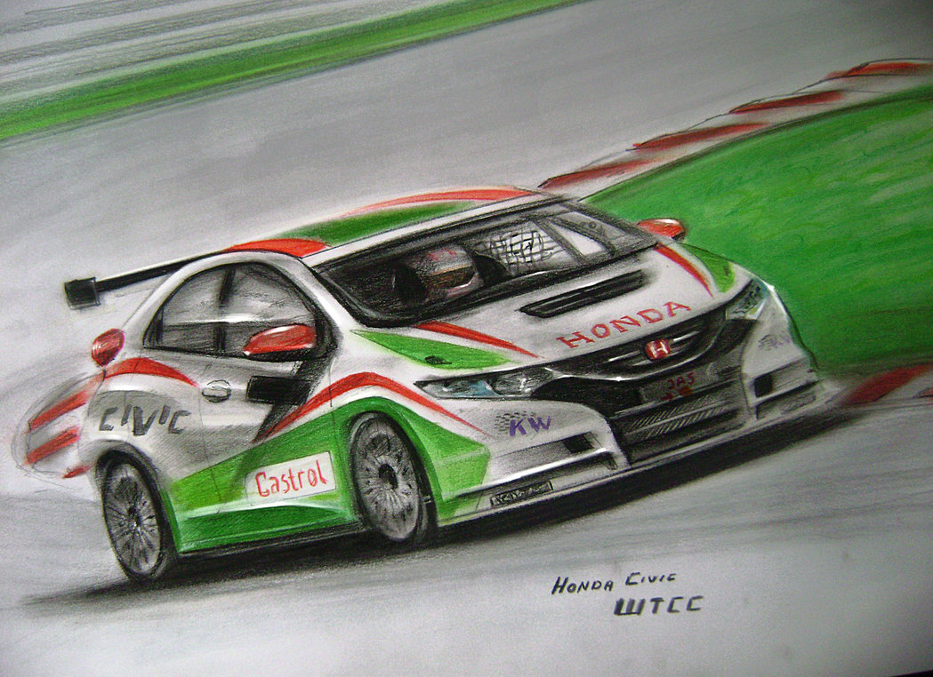 1049x762 Honda Civic Wtcc Drawing By Racing Is My Life