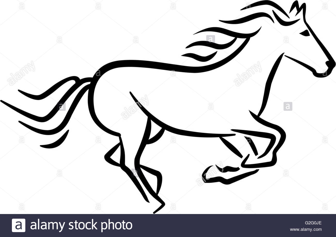 1300x918 Racing Horse Sketch Style Stock Photo 104843270