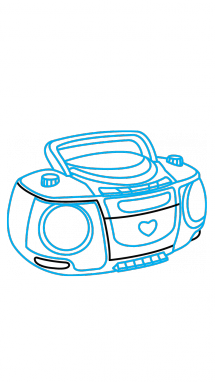 215x382 How To Draw A Radio, Easy Step By Step Drawing Tutorial