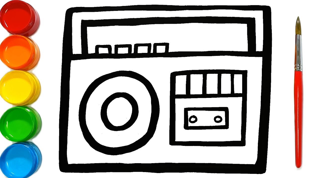 1280x720 Radio Drawing And Coloring With Watercolor Paints Learn Colours