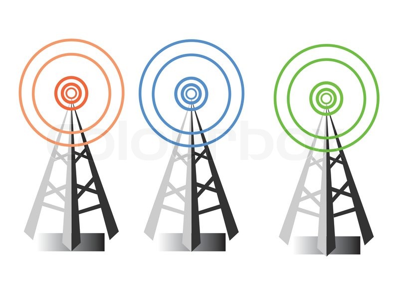 800x566 Vector Design Of Radio Tower Symbols Stock Vector Colourbox