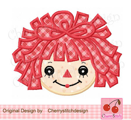 450x415 Raggedy Ann Machine Embroidery Applique Designembroidery