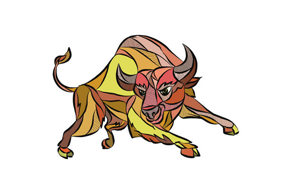 580x386 Raging Bull Charging Drawing Patrimonio, Chargingd