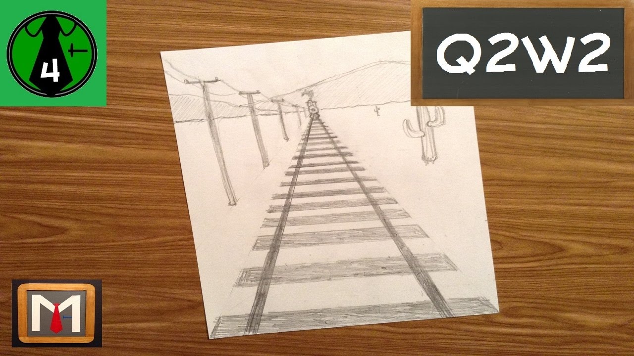 1280x720 Using One Point Perspective To Draw Railroad Tracks