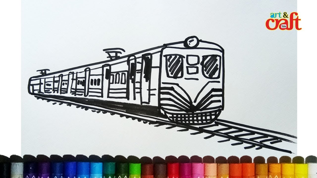 1280x720 How To Draw Mumbai Local Train Step By Step