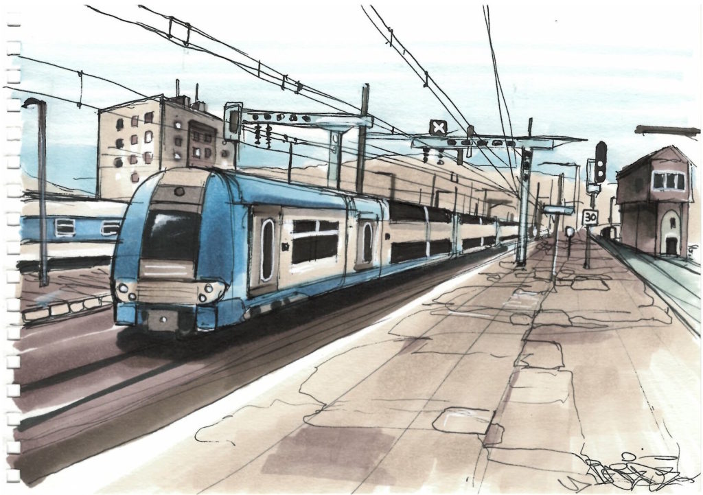 1024x721 Railway Station And Landscape Drawings