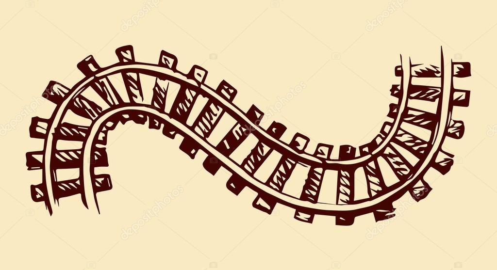 1024x557 Railway. Vector Drawing Stock Vector Marinka