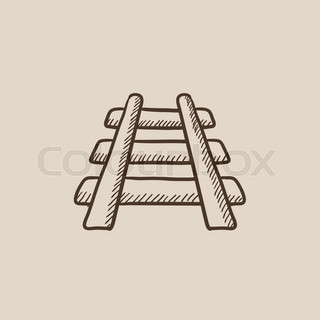 320x320 Railway Track Vector Sketch Icon Isolated On Background. Hand