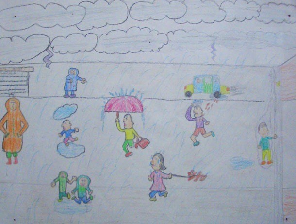 610x461 Essay On Rainy Day For Kids Five Best Drawings Of Rain By Children