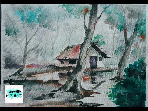 480x360 How To Make Rainy Season Drawing From Watercolor Rainy Season