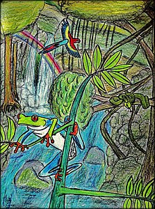 223x300 Imagined Rainforest Drawing By Matt Helm