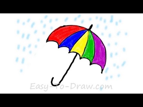 480x360 How To Draw A Cartoon Umbrella In The Rain