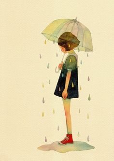 236x333 Spring Showers, April, Rain, Umbrella, Drawing, Painting, Design