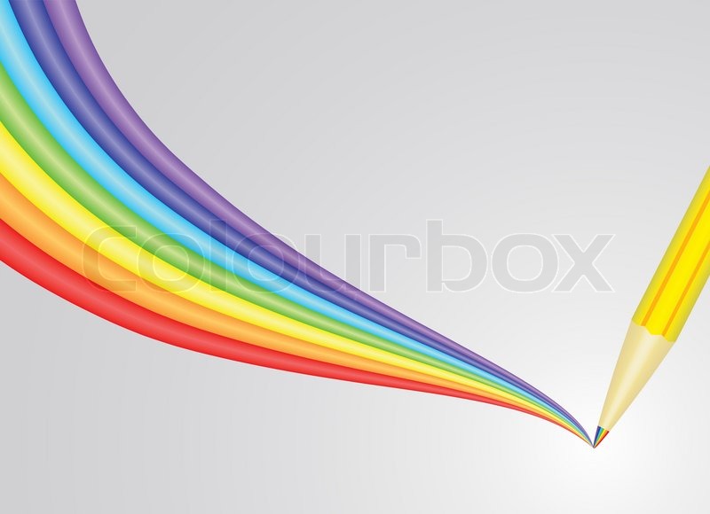 800x580 Pencil Drawing Rainbow Vector Illustration Stock Vector Colourbox