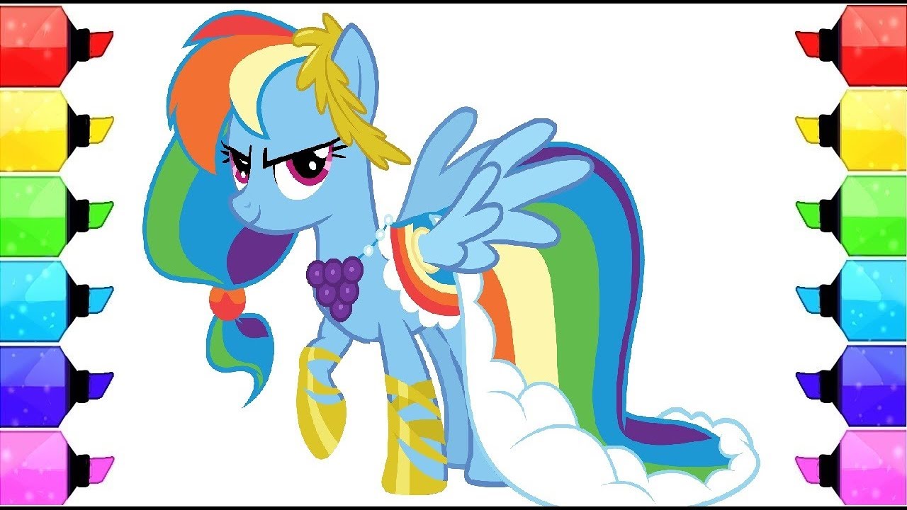 1280x720 How To Draw Mlp Rainbow Dash Coloring Drawing Pages Videos