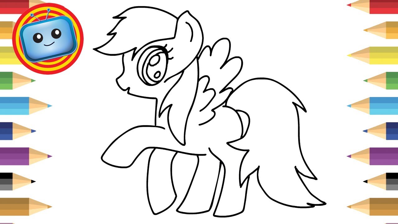 1280x720 How To Draw My Little Pony Rainbow Dash Colouring Book Simple