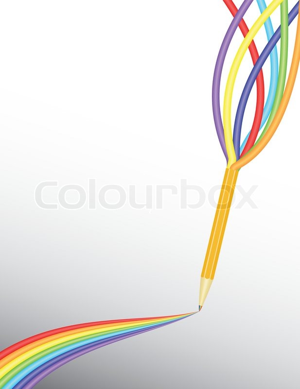 617x800 Bring Colors N Your Life Pencil Drawing Rainbow Stock Vector