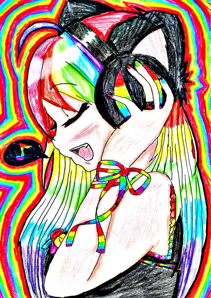 681x960 Rainbow Anime Drawing By Krishna082400