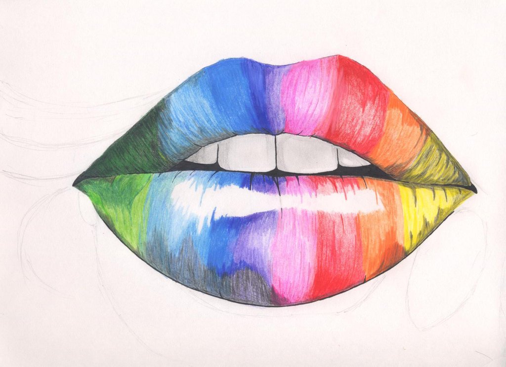 1024x744 Rainbow Lips By Jam4art On Lips Rainbow