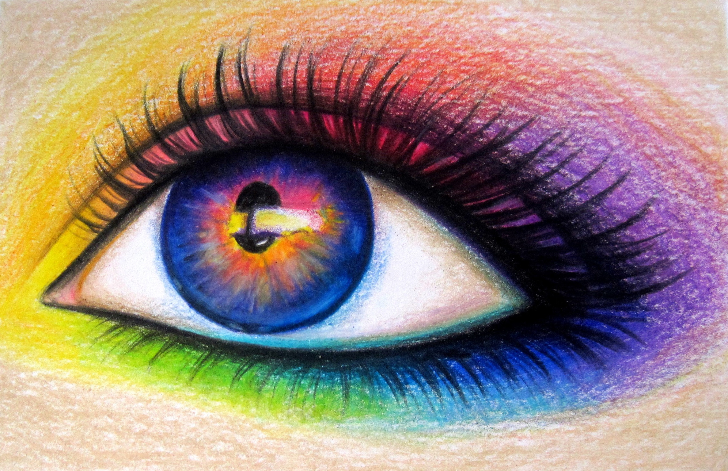 2376x1536 Rainbow Eye Drawing With Colored Pencils Kim Rose's Art