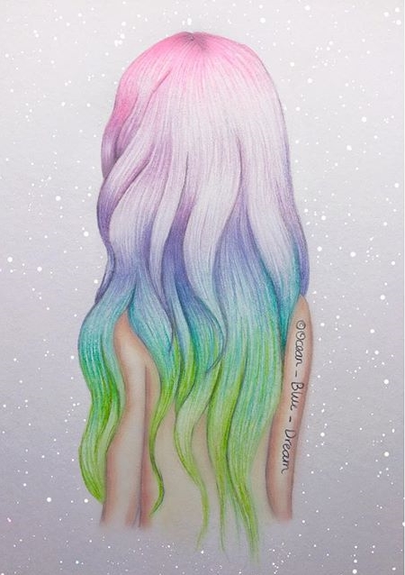 450x638 Image Result For Rainbow Hair Girl Drawing Art Yay