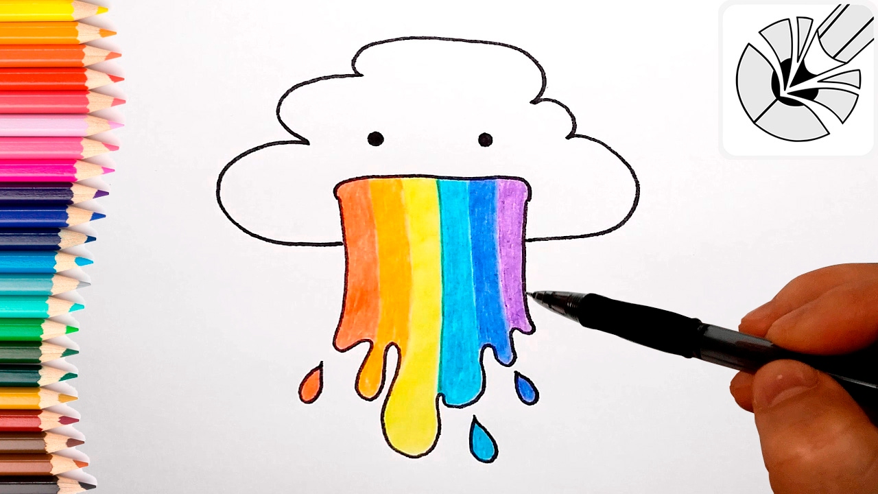 1280x720 How To Draw A Cute Cloud Puking Rainbows
