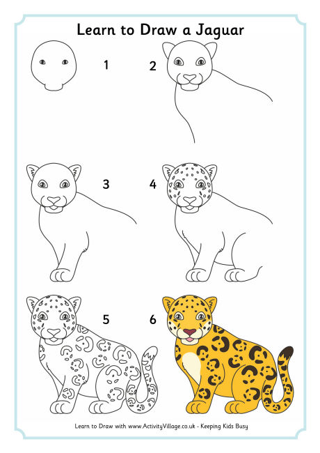 460x650 Use This Jaguar Directed Draw With Our Rainforest Habitat Unit