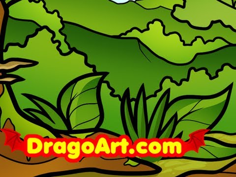 480x360 How To Draw A Jungle For Kids, Step By Step
