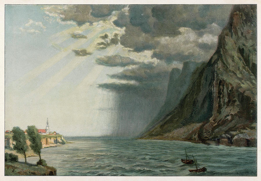 900x623 Rainstorm Rain Laden Clouds Appear Drawing By Mary Evans Picture