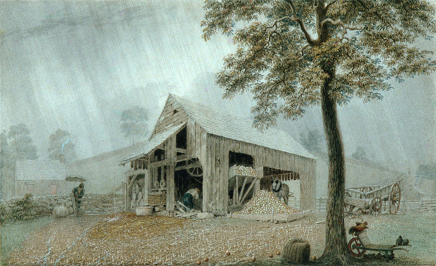 900x550 Rainstorm Cider Mill At Redding. Connecticut Drawing By George Harvey