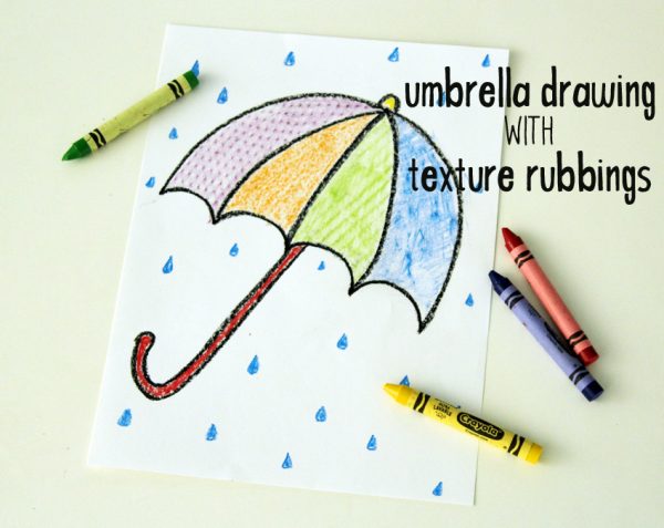 600x477 Draw A Rainy Day Textured Umbrella Make And Takes