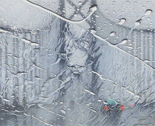 640x520 Rainscapes Hyperrealistic Rainy Windshield Drawings By Elizabeth