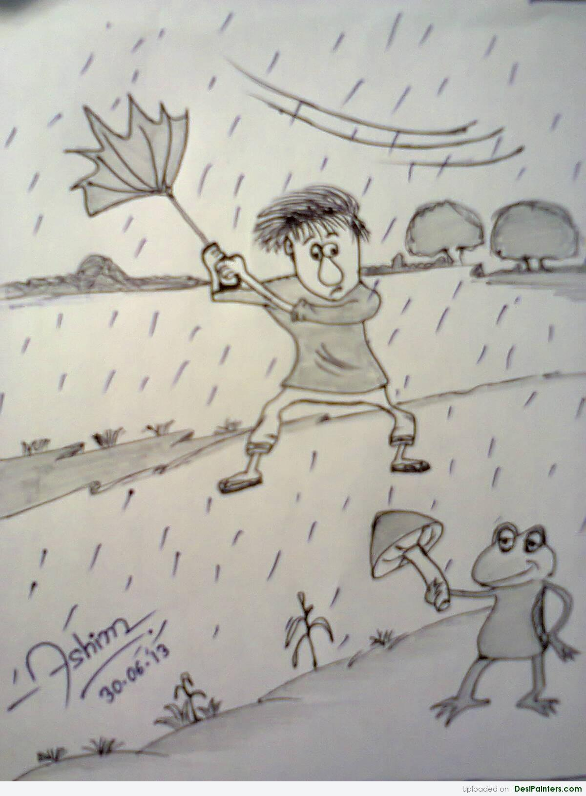 1200x1630 Rainy Season Pencil Drawings Easy Rainy Paintings Desipainters