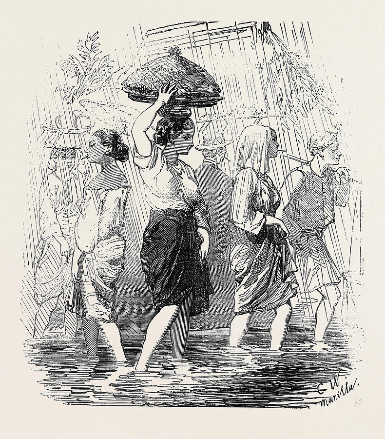 790x900 The Rainy Season Manilla Drawing By English School