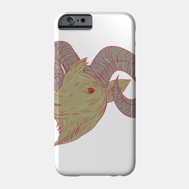630x630 Mountain Goat Ram Head Drawing