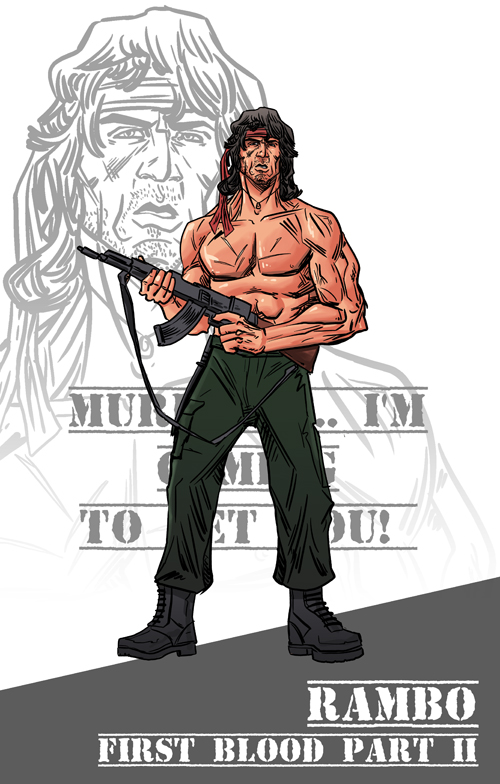 500x784 80 80s No. 13 Rambo By Willsliney