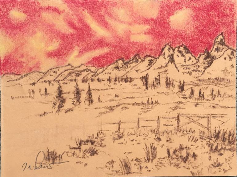 770x576 Saatchi Art Elk Flats Ranch Drawing By G R Dexter