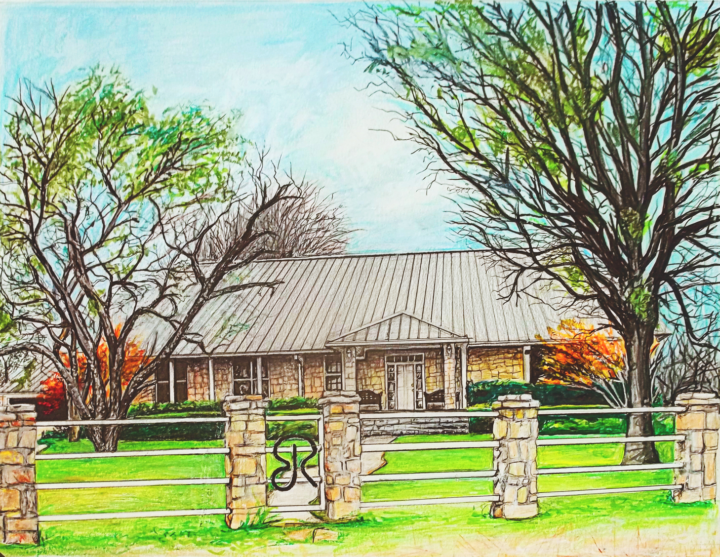 1458x1128 Texas Ranch Art By Mary Sheats
