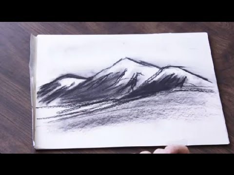 480x360 How To Draw A Charcoal Mountain Range Drawing Amp Art