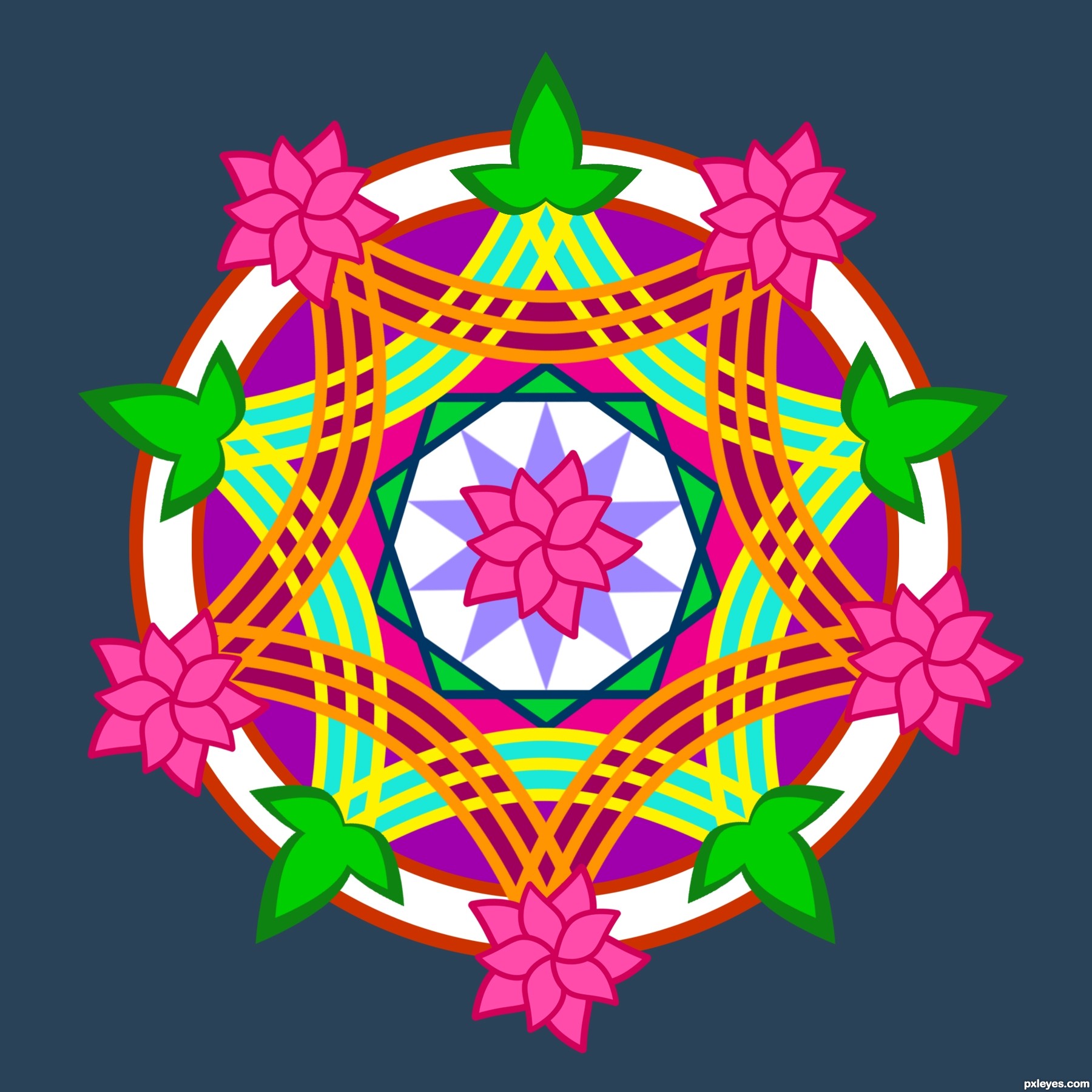 1800x1800 Lotus Picture, By Idt8r For Rangoli Colors Drawing Contest