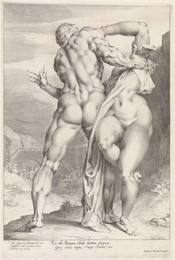 604x900 Rape Of A Sabine Woman, Rear View Drawing By Jan Harmensz. Muller