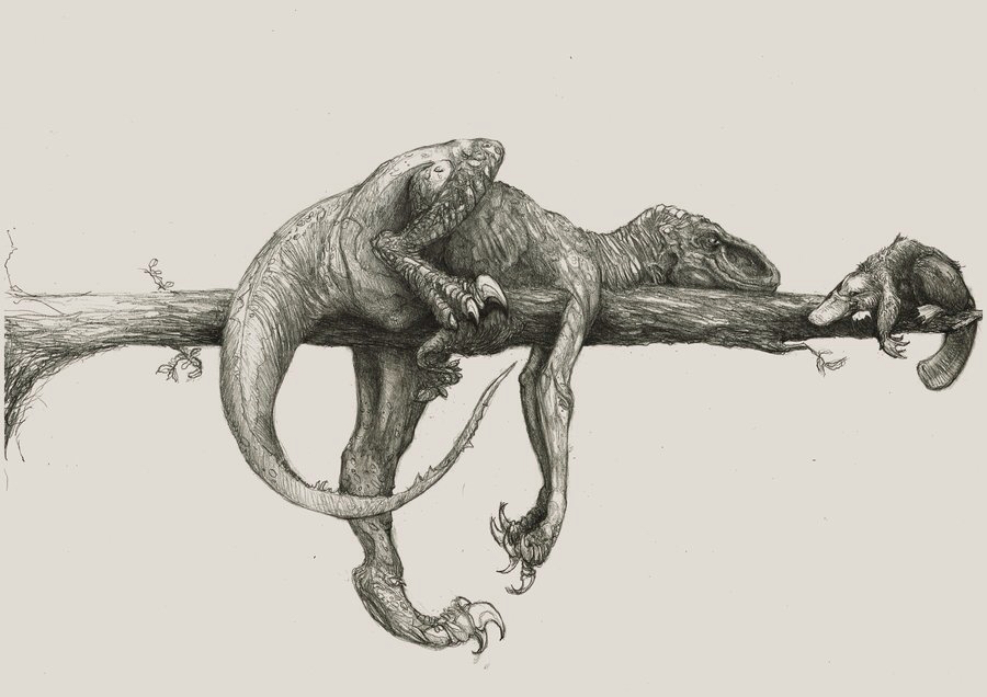 900x636 A Raptor And A Platypus Dinosaurs Platypus
